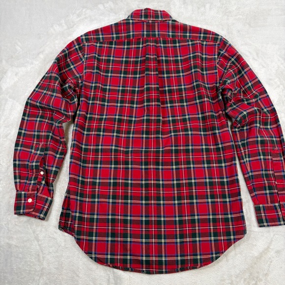 Ralph Lauren Mens Small Red Tartan Plaid Button Down Shirt Classic Fit Cotton - Picture 6 of 6